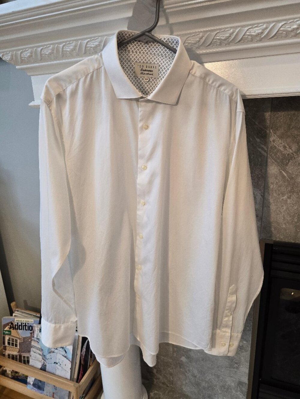 Ted baker endurance men's button-up dress shirt size 17.5 White